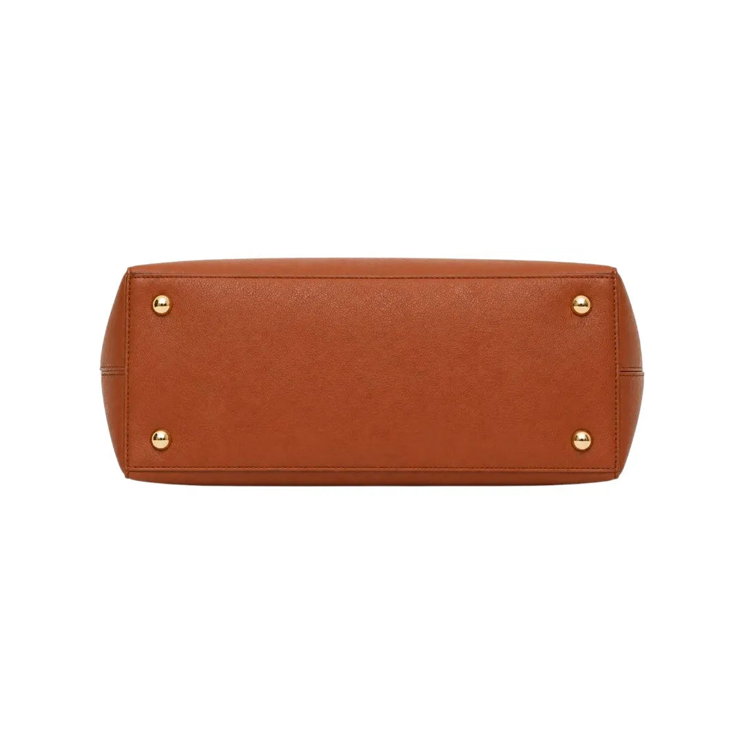 Dodex Elegant Brown Leather Hand Bag with Tassel Detail (M)