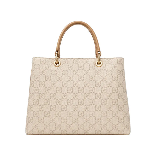 Dodex Luxury Beige Pattern Handbag with Gold Chain – Medium Size